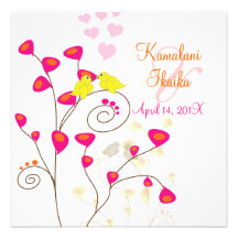 Love birds, add your background.. personalised announcement
