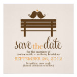 Love Birds Bench Wedding Save the Date {orange} Custom Invites