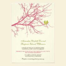 Love Birds Branch Wedding Invitation (fuchsia) invitations