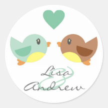 Love Birds Engagement Announcement Sticker