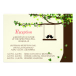 Love Birds Falling Hearts Oak Tree Reception Card Personalised Invite