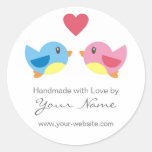 Love Birds Handmade By Personalised Stickers