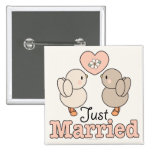 Love Birds Just Married Button
