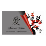 Love Birds On Sakura Tree And Chinese Love Symbol Business Cards