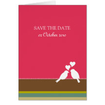 Love Birds Pink TWIT - Save the Date Card