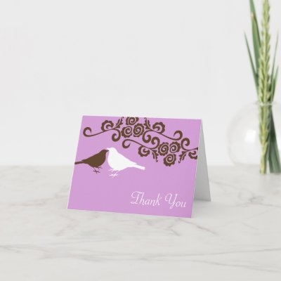 Custom Wedding   Cards on Love Birds Purple Custom Photo Wedding Thank You   Zazzle Com Au