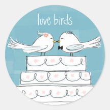 Love Birds Round Sticker