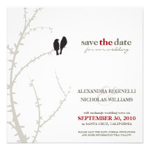 Love Birds Save the Date Announcement (black)