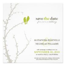 Love Birds Save the Date Announcement (lime)