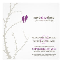 Love Birds Save the Date Announcement (purple)