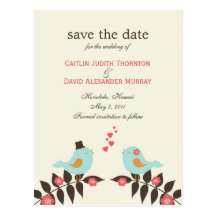 Love Birds Save The Date Card Post Cards