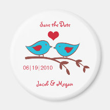 Love Birds Save the Date Magnet