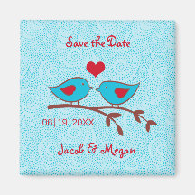 Love Birds Save the Date Magnet