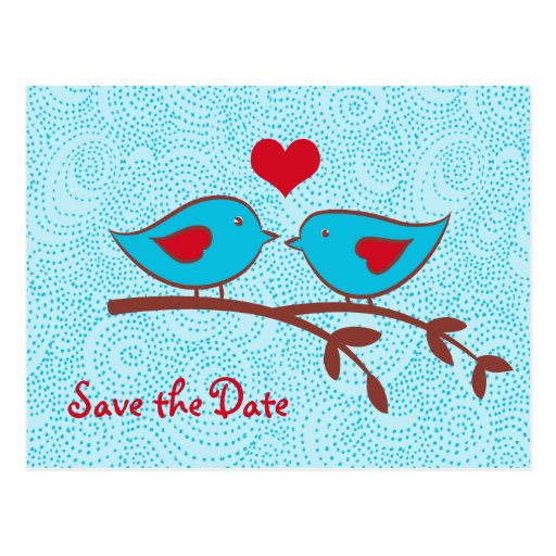 Love Birds Save the Date Postcard