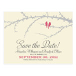 Love Birds Save the Date Postcard (pink)