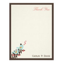 Love Birds Thank You Card Custom Announcements