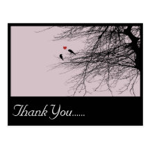 Love Birds, thank you postcard