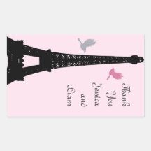 Love Birds Thank You Sticker (pink)