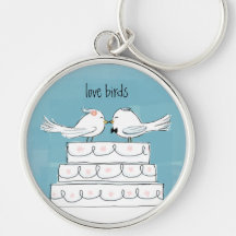 Love Birds Wedding Cake Kiss Keychains