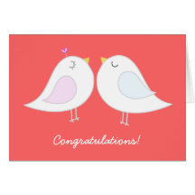 Love Birds Wedding Congratulations Card