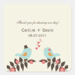 Love Birds Wedding Favour Stickers/Envelope Seals