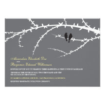 Love Birds Wedding Invitation (black)