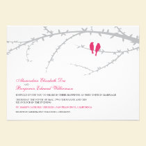 Love Birds Wedding Invitation (fuchsia) invitations
