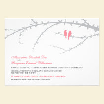 Love Birds Wedding Invitation (pink) invitations