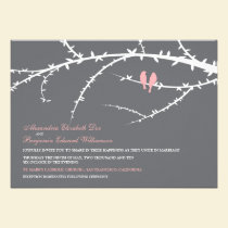 Love Birds Wedding Invitation (pink) invitations
