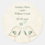 Love Birds Wedding Round Sticker