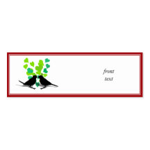 Love Birds with Green Hearts Business Card