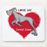 Love Black Great Dane UC Mouse Pads