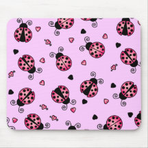 Love Bugs Pink Ladybugs Mouse Pad