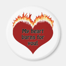 Love Burning Heart T-shirts & Gifts Refrigerator Magnet
