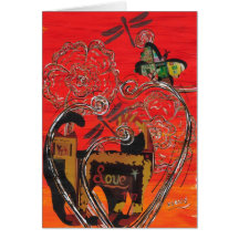 Love Cat and Butterfly Greeting card
