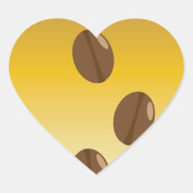 love coffee sticker coffee beans