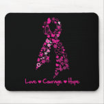 Love Courage Hope Butterfly Ribbon - Breast Cancer Mousemat