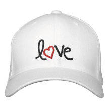 love embroidered baseball caps