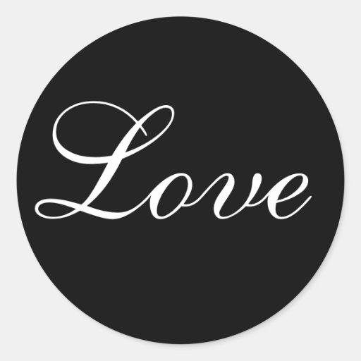 Love Envelope Seal In Black And White Round Stickers