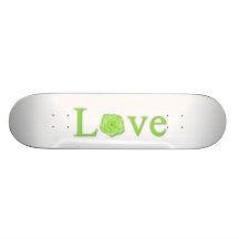 Love Flower Green Custom Skate Board