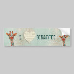 Love Giraffes Bumper Sticker bumper stickers