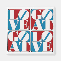 LOVE GOAT BLOCKS REFRIGERATOR MAGNET