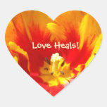 Love Heals! stickers heart shaped Tulip Flower