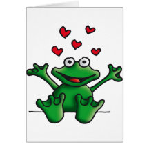 love heart frog karten