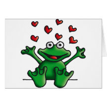 love heart frog karten