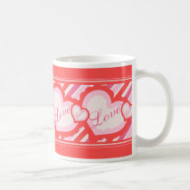 Love hearts and stripes-valentine's day mug mugs
