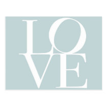 Love in Duck Egg Blue postcards