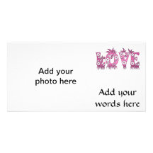 Love ( in flowers font ) photo greeting card