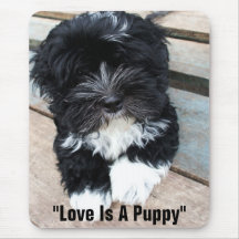 "Love Is A Puppy" mousepad by Zoltan Buday