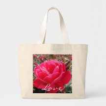 Love is a Rose, Pink Rose Budget  Tote Bag